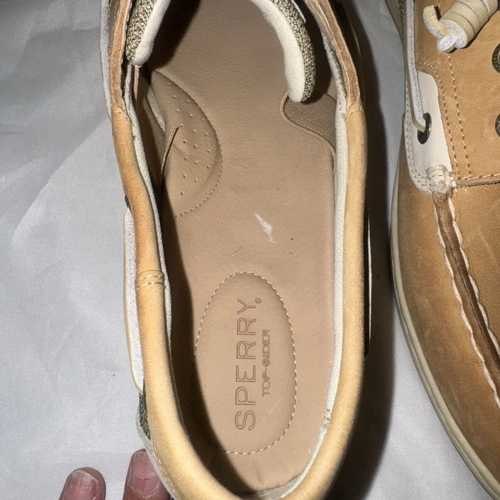 Sperry Top Sider‎ Preppy Boat Shoes Womens Size 12 Tan Leather Bluefish